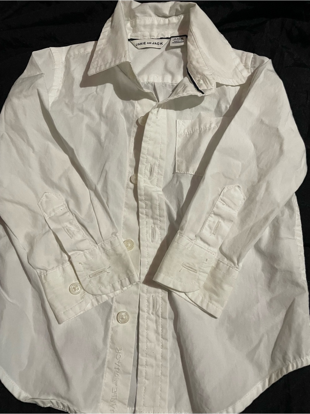 Janie and Jack White Boys' Cotton Button-Up Dress Shirt